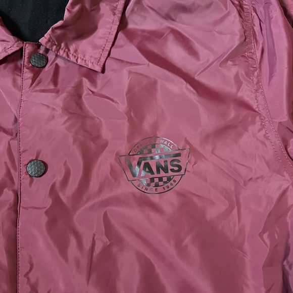 VANS / OFF THE WALL Burgundy fleece Windbreaker Jacket. - Picture 4 of 9